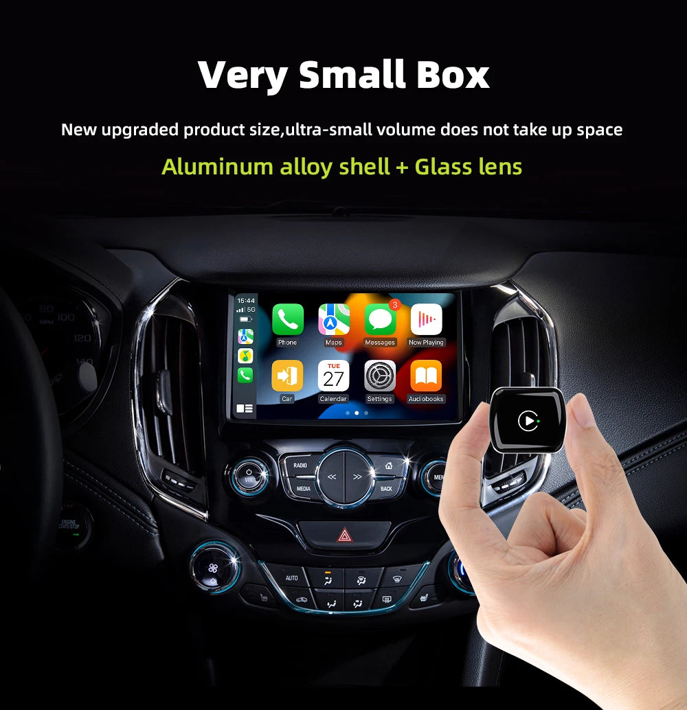 EKIY 2 en 1 con cable a Dongle CarPlay inalámbrico adaptador Android para coche sistemas inteligentes AI caja inteligente para coche con CarPlay con cable