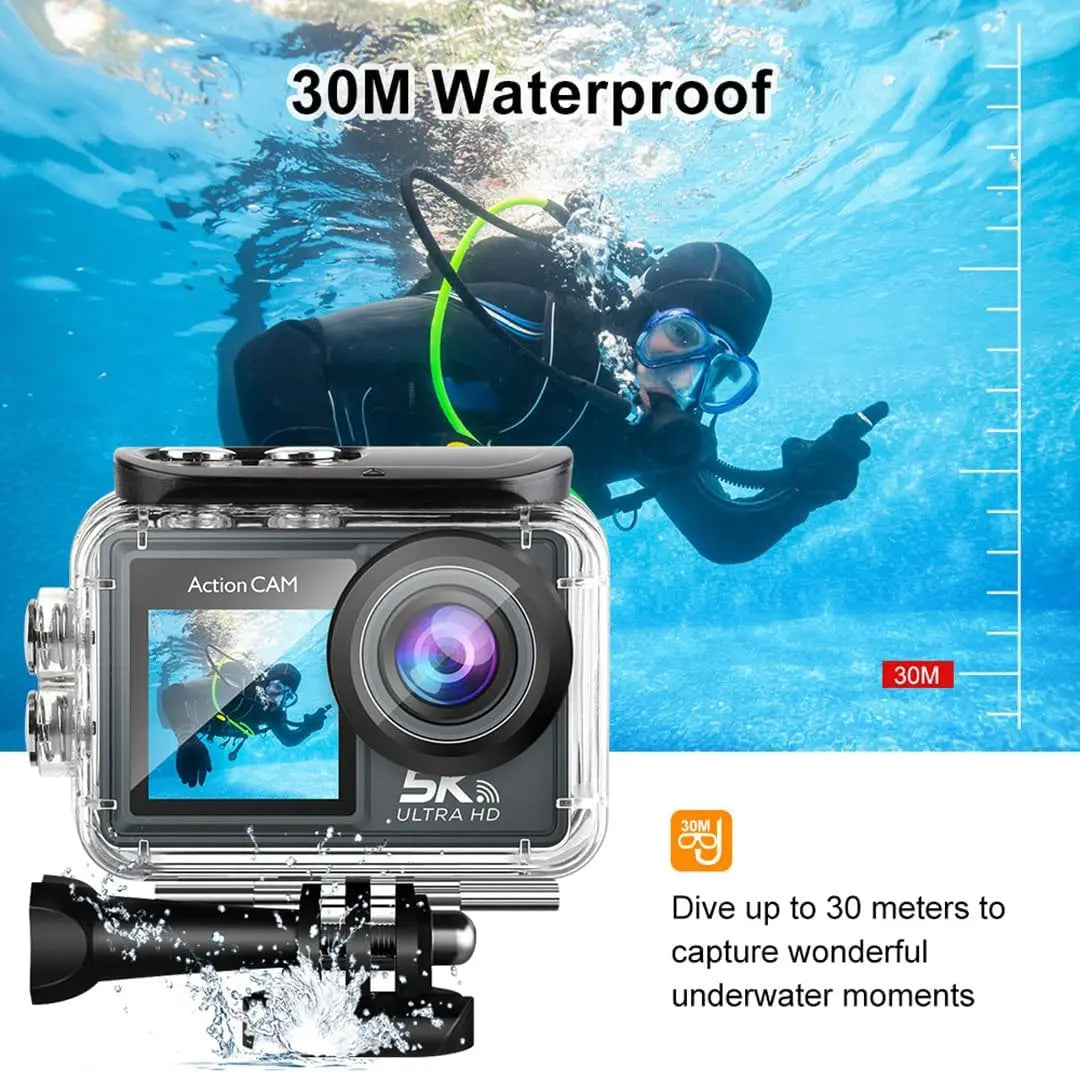 Cámara de acción 5K Pro WiFi cámara deportiva con Control remoto con EIS HD 1080P 60FPS bicicleta motocicletas casco cámaras de grabación de vídeo