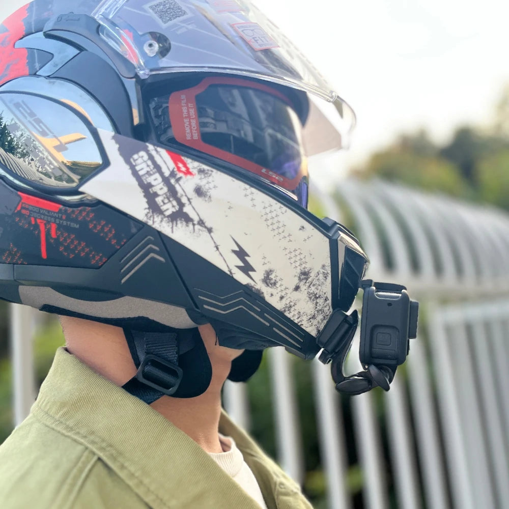 Casco de motocicleta personalizado premium TUYU LS2 MX701 ff 801358   Soporte de barbilla de aluminio para accesorios GoPro Hero10 Insta360 X2 3 DJI