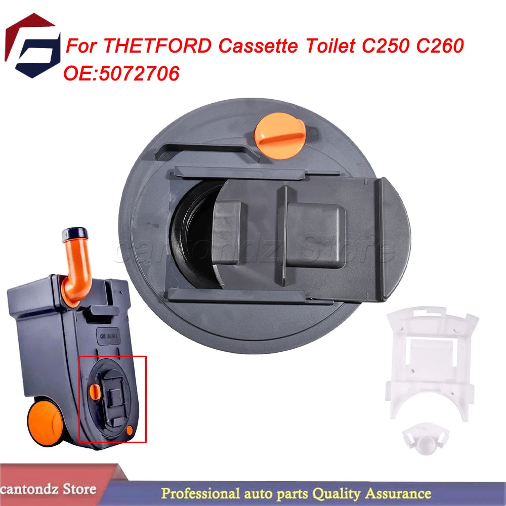 5072706 apto para inodoro de Cassette THETFORD C250 C260 mecanismo de tanque de residuos de sujeción SC250/SC260 hoja de aleta abierta