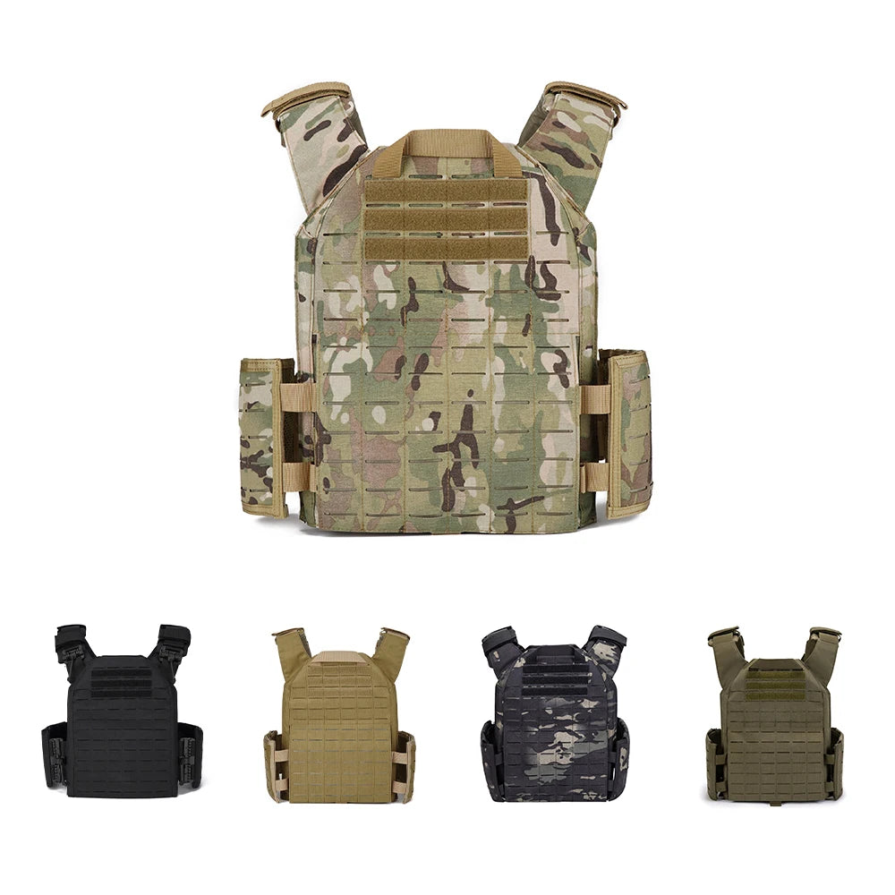 EMERSONGEARS-portador de placa de nailon 1000D, chaleco táctico para exteriores, chaleco MOLLE protector ajustable para caza
