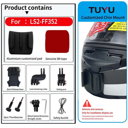 Casco de motocicleta personalizado premium TUYU LS2 MX701 ff 801358   Soporte de barbilla de aluminio para accesorios GoPro Hero10 Insta360 X2 3 DJI