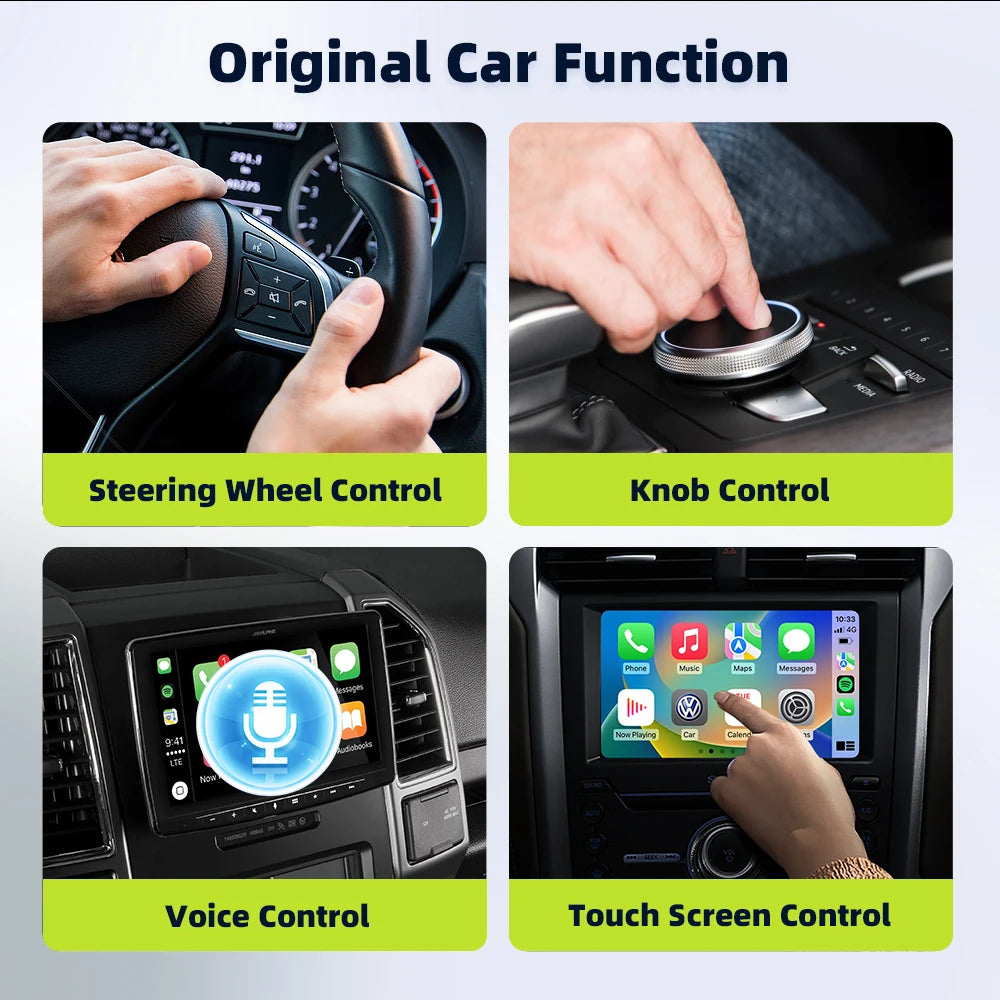 EKIY 2 en 1 con cable a Dongle CarPlay inalámbrico adaptador Android para coche sistemas inteligentes AI caja inteligente para coche con CarPlay con cable