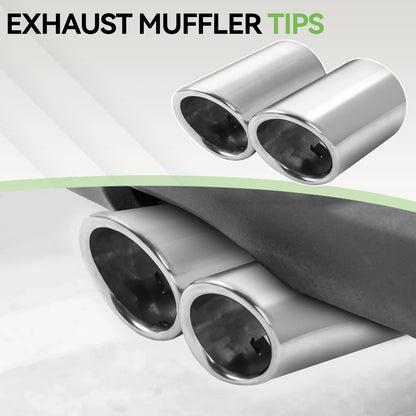 Tubo de escape de coche cromado de acero inoxidable, 2 uds., para VW Polo Golf Bora Scirocco Tiguan EOS Bettle Seat Leon Skoda Octavia Superb