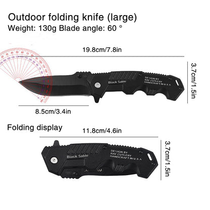 Cuchillo plegable práctico de acero inoxidable, cuchillo plegable de bolsillo EDC adecuado para acampar al aire libre, pescar, supervivencia y cazar