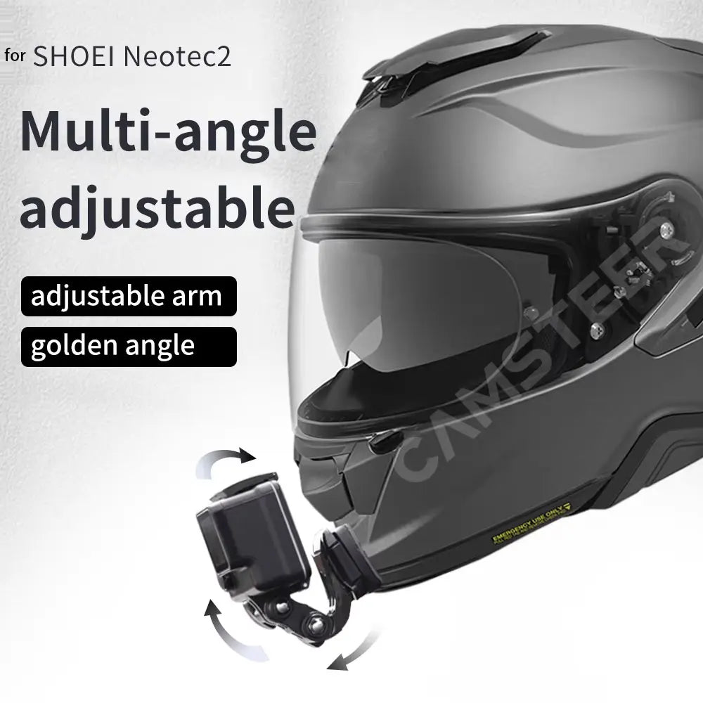 Soporte de barbilla para casco de motocicleta Shoei Neotec 2 personalizado para cámaras GoPro Hero12 11 10, Insta360 X4, Ace Pro2, DJI Action 4/5Pro