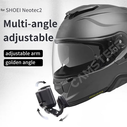 Soporte de barbilla para casco de motocicleta Shoei Neotec 2 personalizado para cámaras GoPro Hero12 11 10, Insta360 X4, Ace Pro2, DJI Action 4/5Pro
