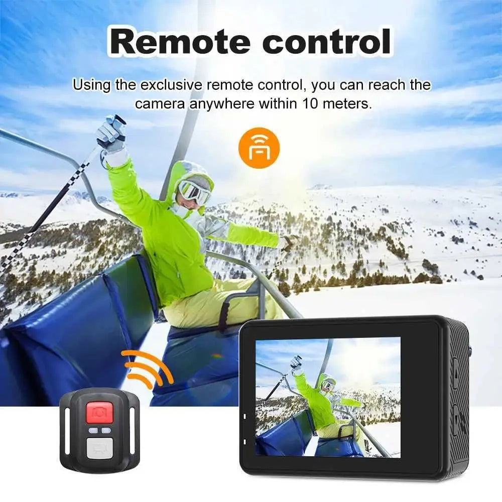 Cámara de acción 5K Pro WiFi cámara deportiva con Control remoto con EIS HD 1080P 60FPS bicicleta motocicletas casco cámaras de grabación de vídeo