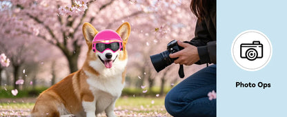 LETVIA-casco para perros S/M con gafas para perros, gafas de sol Anti-UV para perros, casco de motocicleta para mascotas, sombrero con orificios para las orejas, conducción al aire libre y caminar