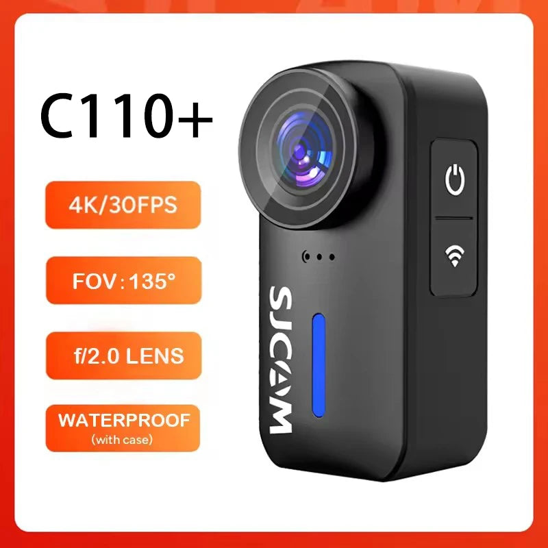 Cámara de acción deportiva C110 C110+, 5G, Wifi, 4K, EIS, casco de bicicleta, motocicletas, dispositivo de monitoreo de ciclismo, impermeable, WiFi 2,4G, cámara deportiva