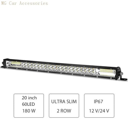 Barra de Luz LED de 5 Filas, 12 Pulgadas, 264W, Luz de Trabajo para Auto, Foco, Lámpara de Conducción para Todoterreno, Camioneta, SUV, ATV, Tractor, 4X4