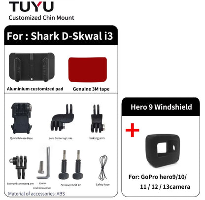 Soporte de barbilla para casco de motocicleta Shark D-Skwal i3 personalizado para GoPro Hero13, Insta360 OneX3, RS y accesorios para cámaras DJI Action