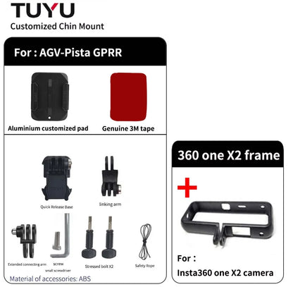 TUYU Premium casco de motocicleta personalizado Agv Pista GPRR K1 K5S K6luminium soporte de barbilla para GoPro Max Hero10 Insta360 One X2 R DJI