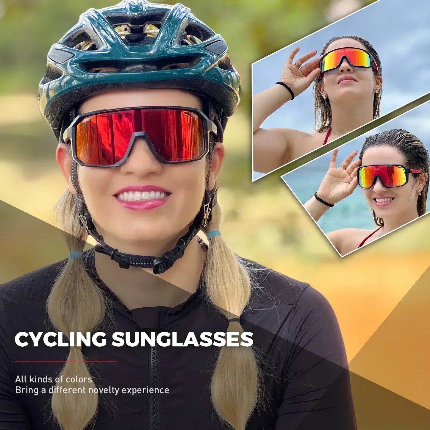 SCVCN gafas de sol de ciclismo para hombre, gafas de sol para conducir en carretera, deportes al aire libre, escalada de montaña, gafas de ciclismo UV400 para mujer