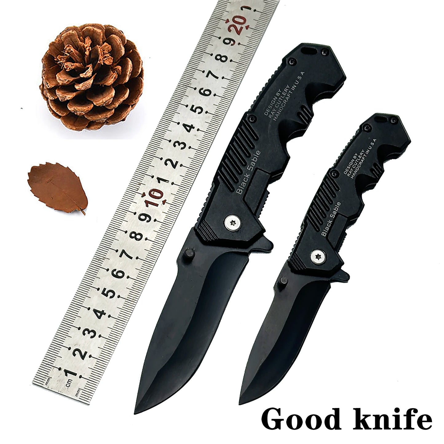 Cuchillo plegable práctico de acero inoxidable, cuchillo plegable de bolsillo EDC adecuado para acampar al aire libre, pescar, supervivencia y cazar