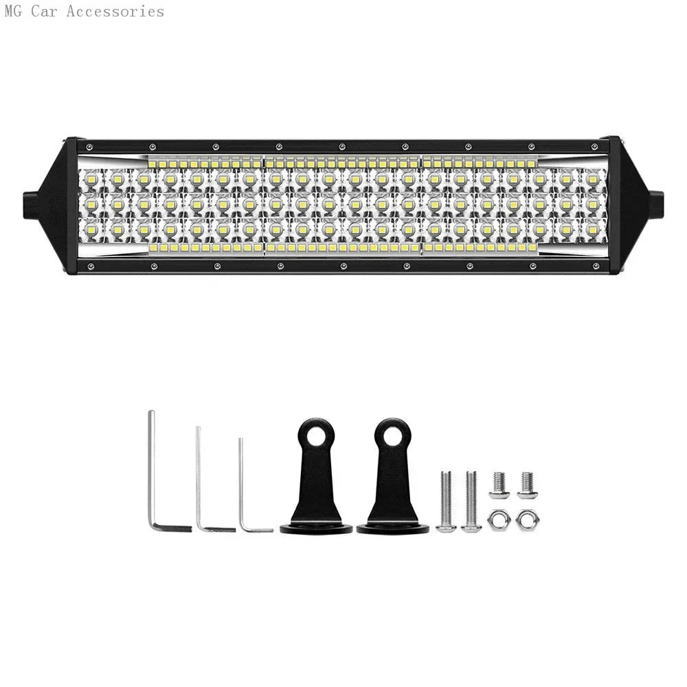 Barra de Luz LED de 5 Filas, 12 Pulgadas, 264W, Luz de Trabajo para Auto, Foco, Lámpara de Conducción para Todoterreno, Camioneta, SUV, ATV, Tractor, 4X4