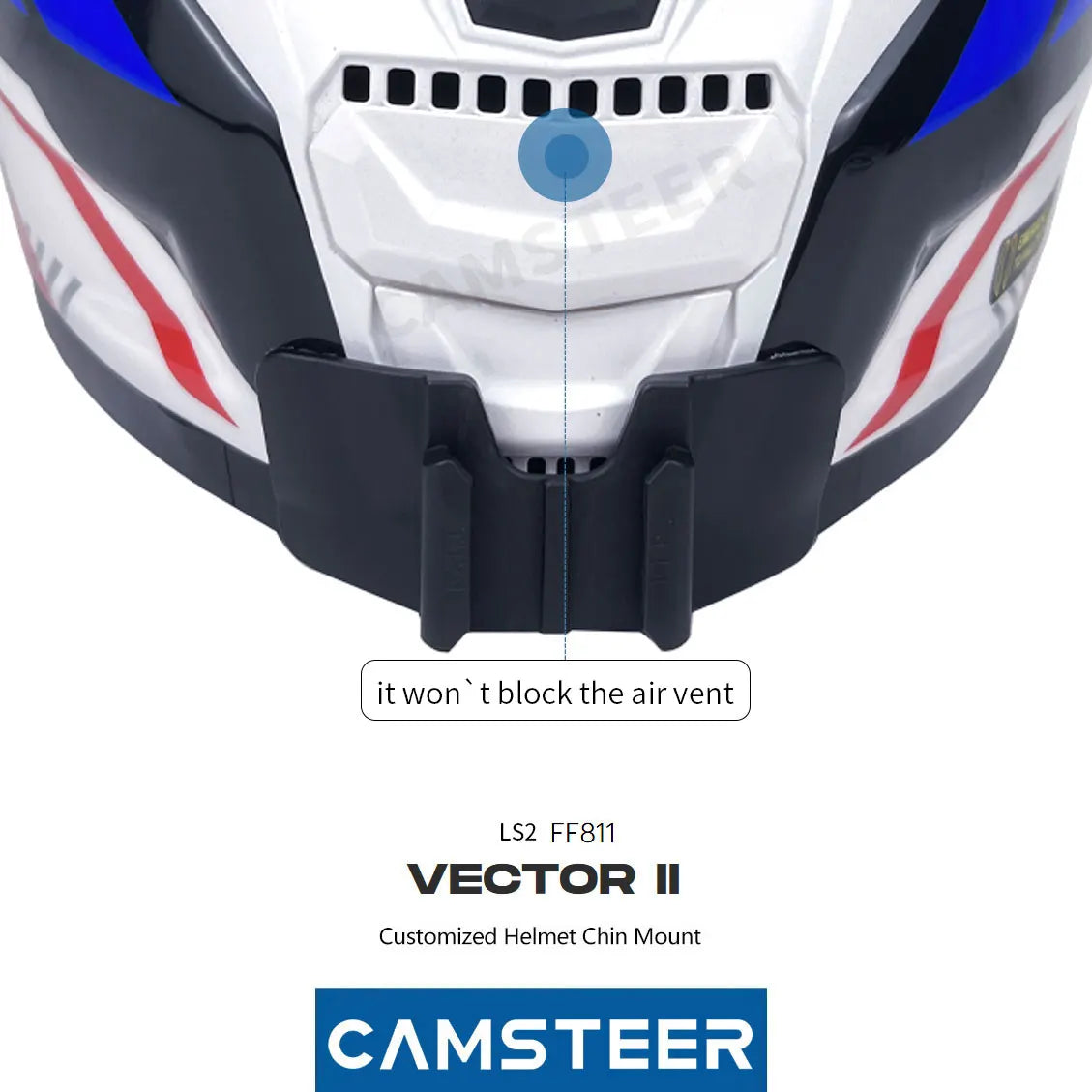 Para LS2 FF811 VECTOR 2 casco de motocicleta personalizado soporte de barbilla para GoPro Hero13 12 Insta360 X4 X3 Ace pro DJI Action 5 4 cámara