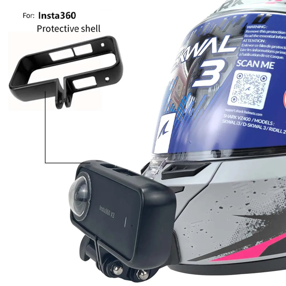 Soporte de barbilla para casco de motocicleta Shark D-Skwal i3 personalizado para GoPro Hero13, Insta360 OneX3, RS y accesorios para cámaras DJI Action