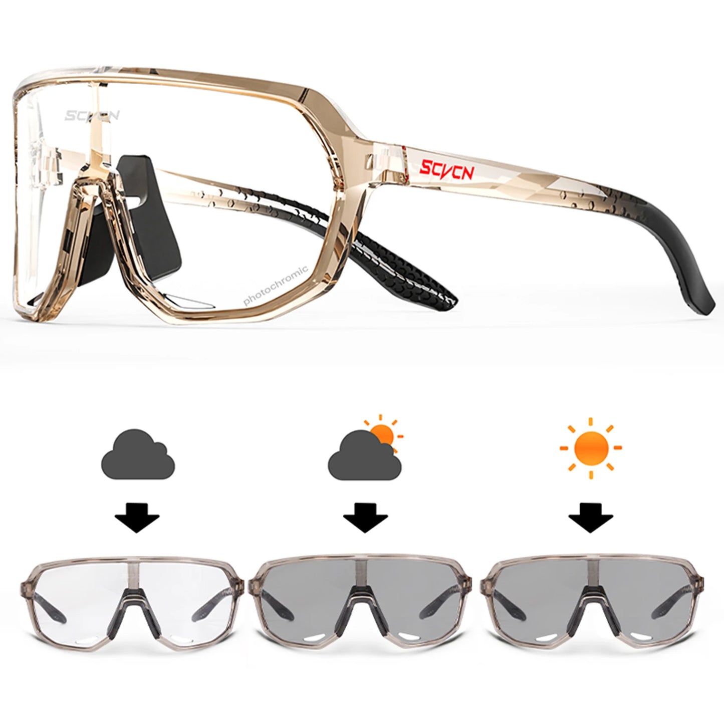SCVCN gafas de sol de ciclismo para hombre, gafas de sol para conducir en carretera, deportes al aire libre, escalada de montaña, gafas de ciclismo UV400 para mujer