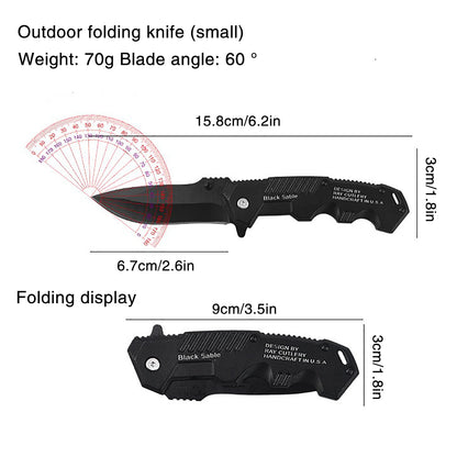 Cuchillo plegable práctico de acero inoxidable, cuchillo plegable de bolsillo EDC adecuado para acampar al aire libre, pescar, supervivencia y cazar