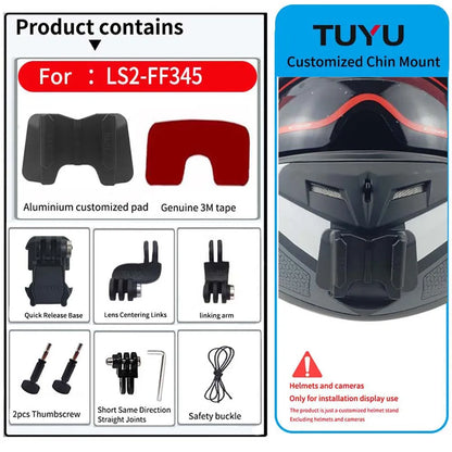 Casco de motocicleta personalizado premium TUYU LS2 MX701 ff 801358   Soporte de barbilla de aluminio para accesorios GoPro Hero10 Insta360 X2 3 DJI