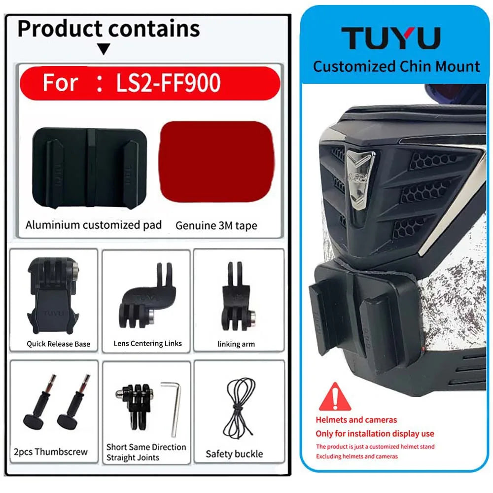 Casco de motocicleta personalizado premium TUYU LS2 MX701 ff 801358   Soporte de barbilla de aluminio para accesorios GoPro Hero10 Insta360 X2 3 DJI