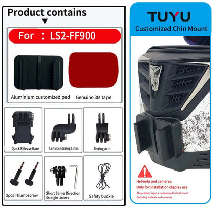 Casco de motocicleta personalizado premium TUYU LS2 MX701 ff 801358   Soporte de barbilla de aluminio para accesorios GoPro Hero10 Insta360 X2 3 DJI