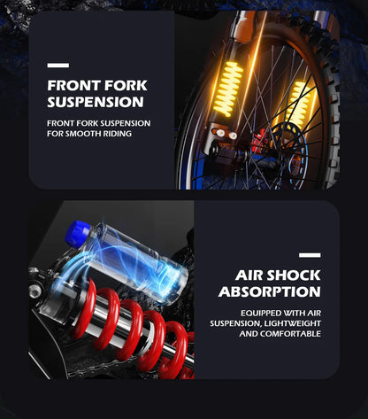 Bicicleta Eléctrica EKXBIKE TX1, Motores sin Escobillas de 6000W, Batería de Litio de 60V30AH, Velocidad de 80 km/h, Bicicleta Eléctrica Todoterreno para Adultos