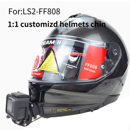 Casco de motocicleta personalizado premium TUYU LS2 MX701 ff 801358   Soporte de barbilla de aluminio para accesorios GoPro Hero10 Insta360 X2 3 DJI