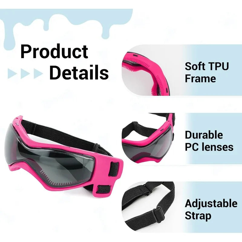 LETVIA-casco para perros S/M con gafas para perros, gafas de sol Anti-UV para perros, casco de motocicleta para mascotas, sombrero con orificios para las orejas, conducción al aire libre y caminar