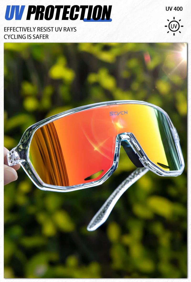 SCVCN gafas de sol de ciclismo para hombre, gafas de sol para conducir en carretera, deportes al aire libre, escalada de montaña, gafas de ciclismo UV400 para mujer
