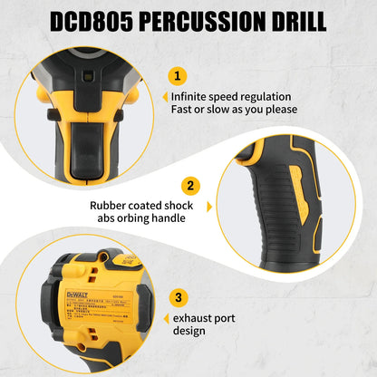 DeWalt DCF850 Destornillador, taladro y herramienta eléctrica de reparación de automóviles sin escobillas de 20 V de iones de litio (sin batería)