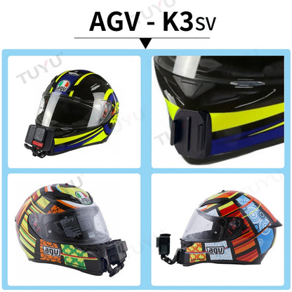TUYU Premium casco de motocicleta personalizado Agv Pista GPRR K1 K5S K6luminium soporte de barbilla para GoPro Max Hero10 Insta360 One X2 R DJI