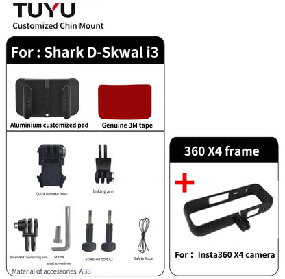 Soporte de barbilla para casco de motocicleta Shark D-Skwal i3 personalizado para GoPro Hero13, Insta360 OneX3, RS y accesorios para cámaras DJI Action