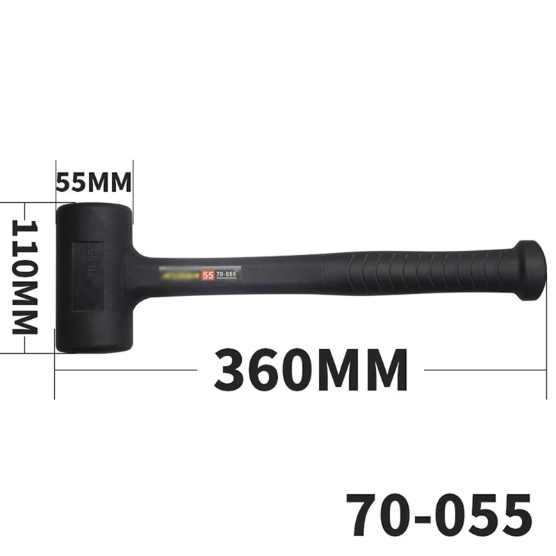 Martillo de mazo de goma endurecido, cabezal de martillo de goma para suelos, carpintería, tareas de soplado suave, 290 mm, 305 mm, 360 mm, 385 mm
