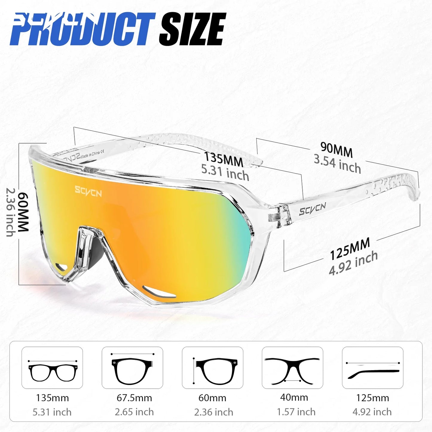 SCVCN gafas de sol de ciclismo para hombre, gafas de sol para conducir en carretera, deportes al aire libre, escalada de montaña, gafas de ciclismo UV400 para mujer