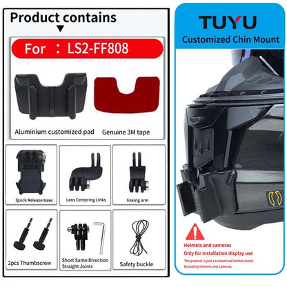 Casco de motocicleta personalizado premium TUYU LS2 MX701 ff 801358   Soporte de barbilla de aluminio para accesorios GoPro Hero10 Insta360 X2 3 DJI