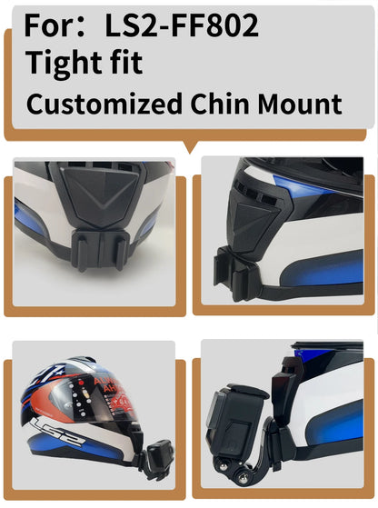 Casco de motocicleta personalizado premium TUYU LS2 MX701 ff 801358   Soporte de barbilla de aluminio para accesorios GoPro Hero10 Insta360 X2 3 DJI