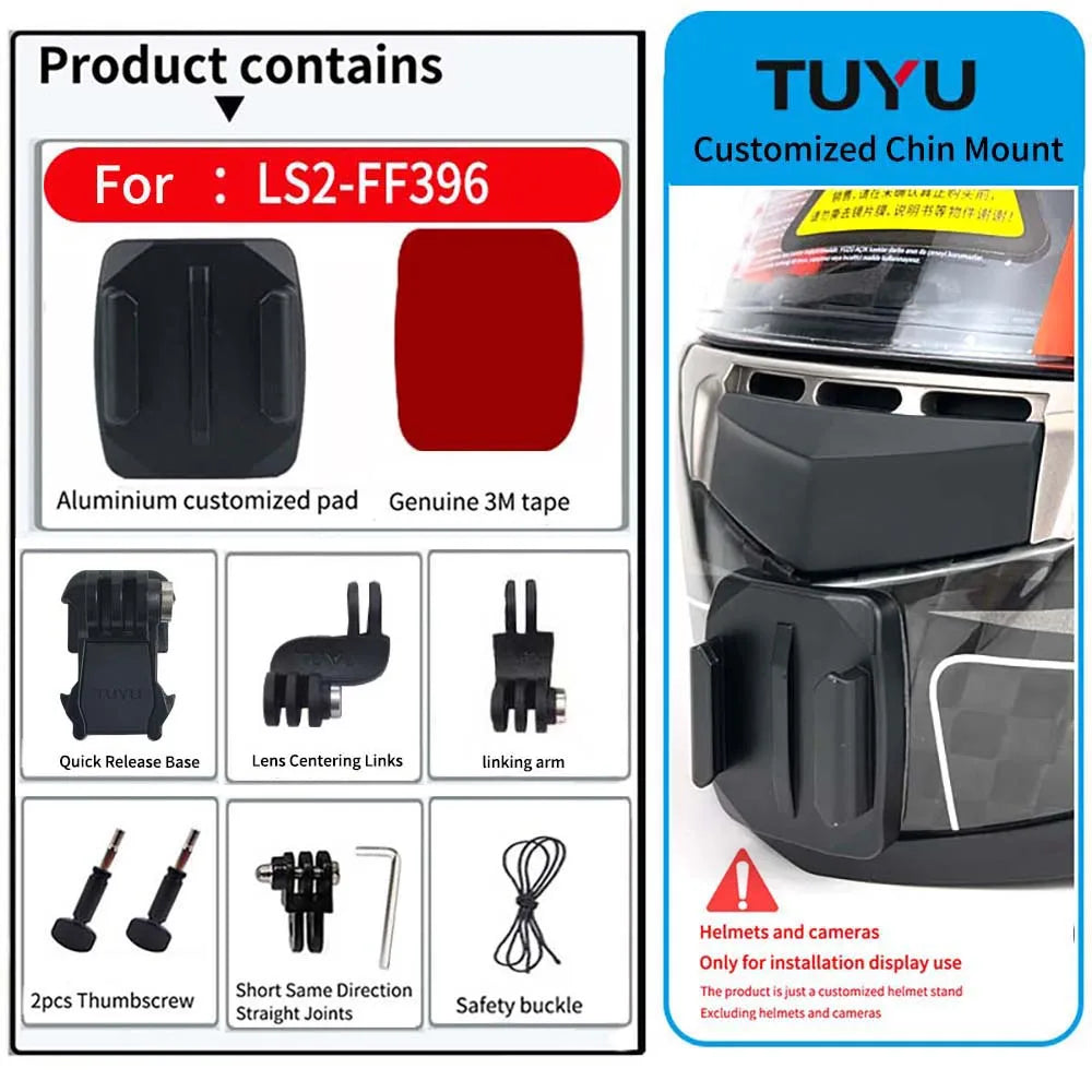 Casco de motocicleta personalizado premium TUYU LS2 MX701 ff 801358   Soporte de barbilla de aluminio para accesorios GoPro Hero10 Insta360 X2 3 DJI