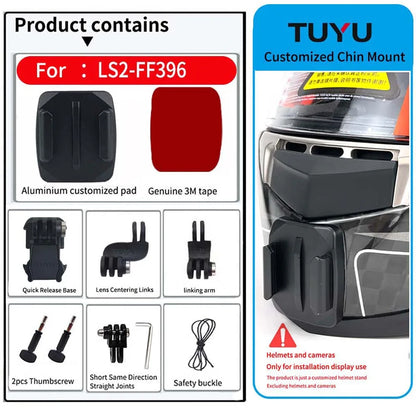 Casco de motocicleta personalizado premium TUYU LS2 MX701 ff 801358   Soporte de barbilla de aluminio para accesorios GoPro Hero10 Insta360 X2 3 DJI