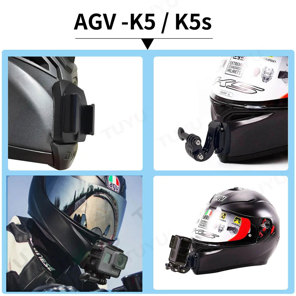 TUYU Premium casco de motocicleta personalizado Agv Pista GPRR K1 K5S K6luminium soporte de barbilla para GoPro Max Hero10 Insta360 One X2 R DJI