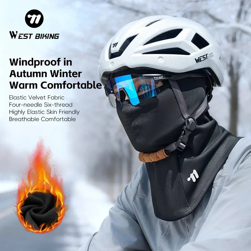 WEST BIKING-casco para bicicleta, pasamontañas cálido para ciclismo de invierno, cubierta para la cabeza a prueba de frío para exteriores, máscara facial completa, forro para casco de motocicleta