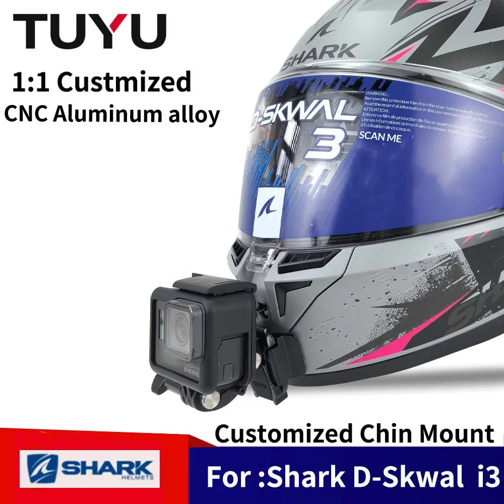 Soporte de barbilla para casco de motocicleta Shark D-Skwal i3 personalizado para GoPro Hero13, Insta360 OneX3, RS y accesorios para cámaras DJI Action