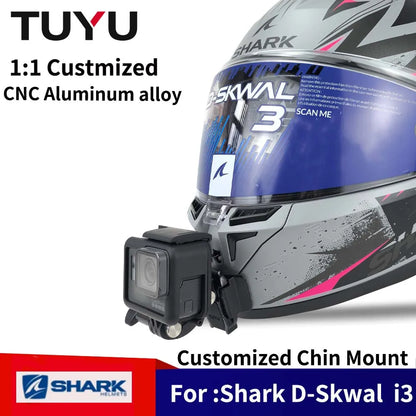 Soporte de barbilla para casco de motocicleta Shark D-Skwal i3 personalizado para GoPro Hero13, Insta360 OneX3, RS y accesorios para cámaras DJI Action