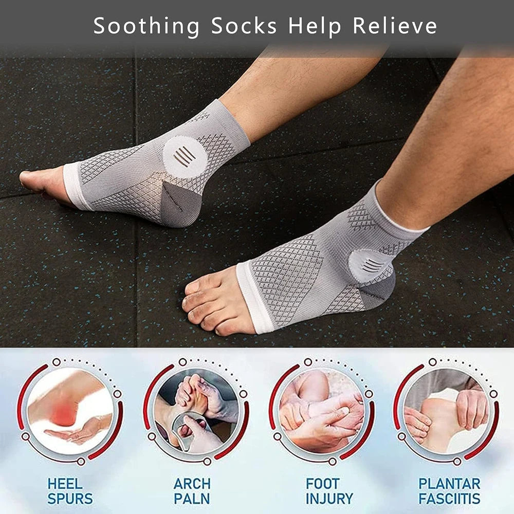 1 par de calcetines de neuropatía, terapia de neuritis periférica, compresión, mangas para pies con punta abierta para diabéticos, para tobillo, gota, dolor de daños por los nervios