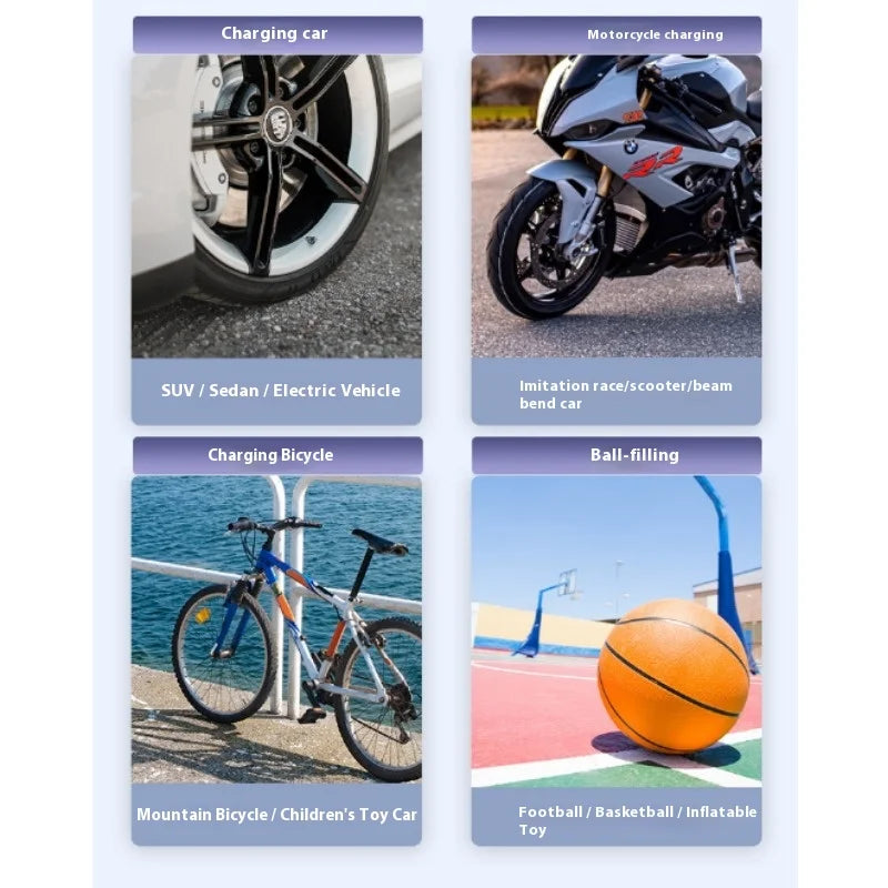 Arrancador de batería portátil para coche, 100W, 4000mAh, detección inteligente de presión de neumáticos para coches, motocicletas, bicicletas, banco de energía de bolas