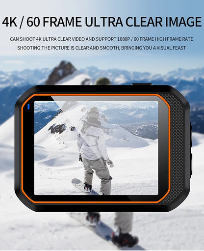 Mini cámara 4K HD 60FPS Wifi Deporte al aire libre 170 °   Cámara gran angular para casco de motocicleta y bicicleta, resistente al agua, con pantalla LED