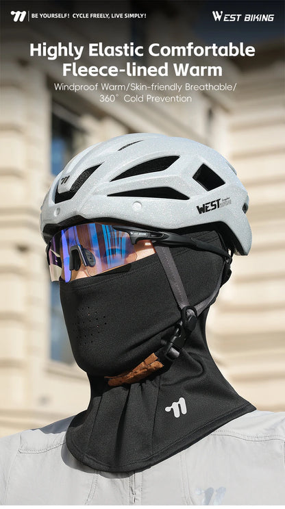 WEST BIKING-casco para bicicleta, pasamontañas cálido para ciclismo de invierno, cubierta para la cabeza a prueba de frío para exteriores, máscara facial completa, forro para casco de motocicleta