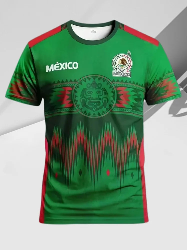 Camiseta de Fútbol México 2026 para Hombre y Mujer, Ropa Deportiva con Estampado 3D, Informal, para Exteriores, Entrenamiento Diario, Secado Rápido