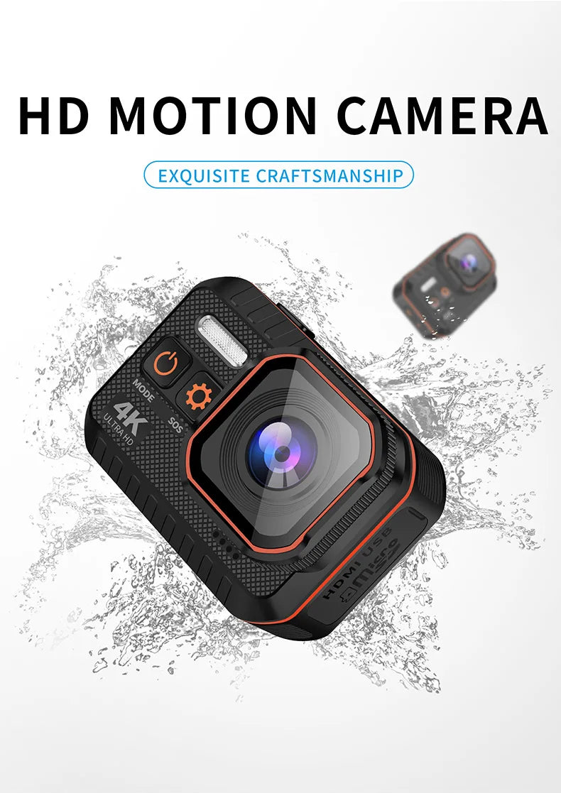 Mini cámara 4K HD 60FPS Wifi Deporte al aire libre 170 °   Cámara gran angular para casco de motocicleta y bicicleta, resistente al agua, con pantalla LED